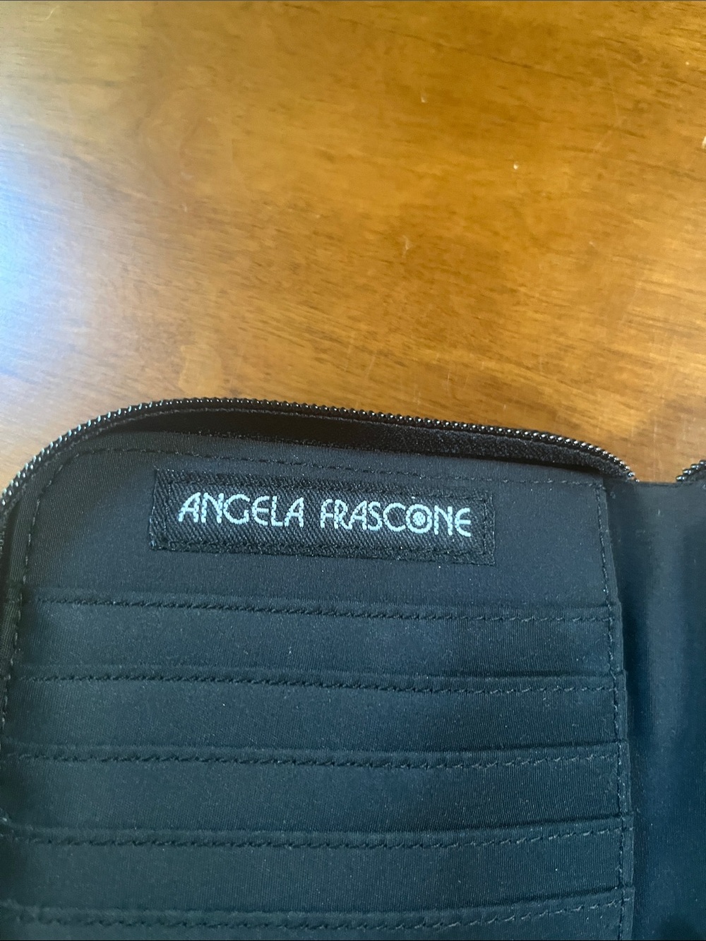 VTG Angela Frascone Resin Multicolor Abstract Crossbody Wallet Purse Black Strap - Picture 3 of 9
